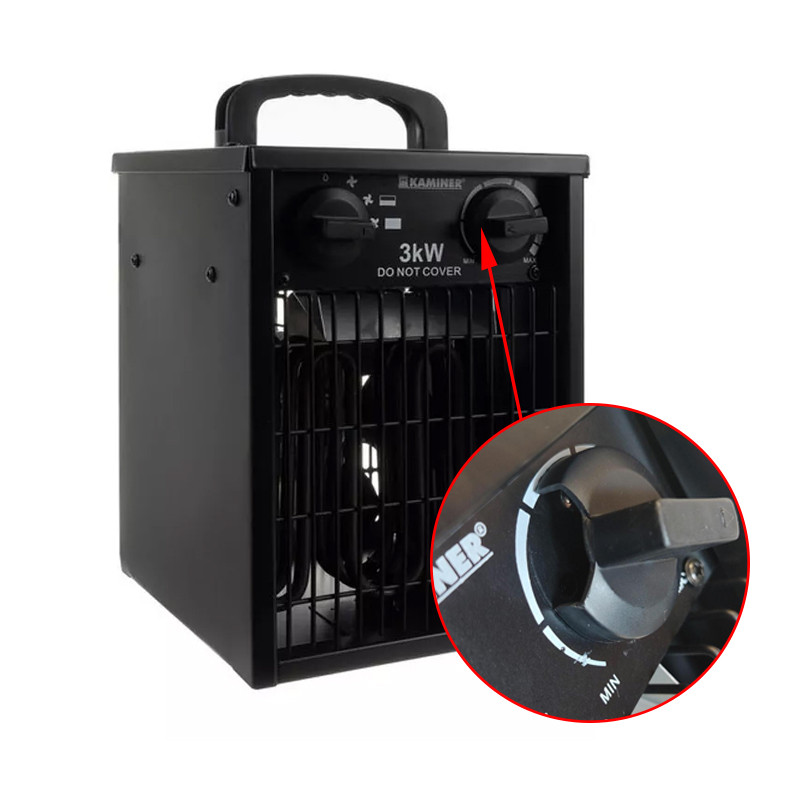 Incalzitor electric cu termostat, 3000W, 5 moduri de functionare, 6 trepte putere, IPX4, carcasa otel, RESIGILAT - imagine 8